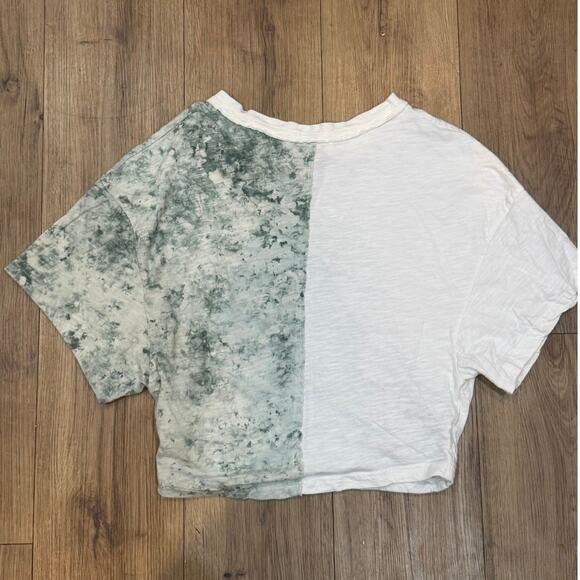 Real Fun Wow T-Shirt Green White Tie Dye Graphic Size S Anthropologie Exclusive - Picture 3 of 10
